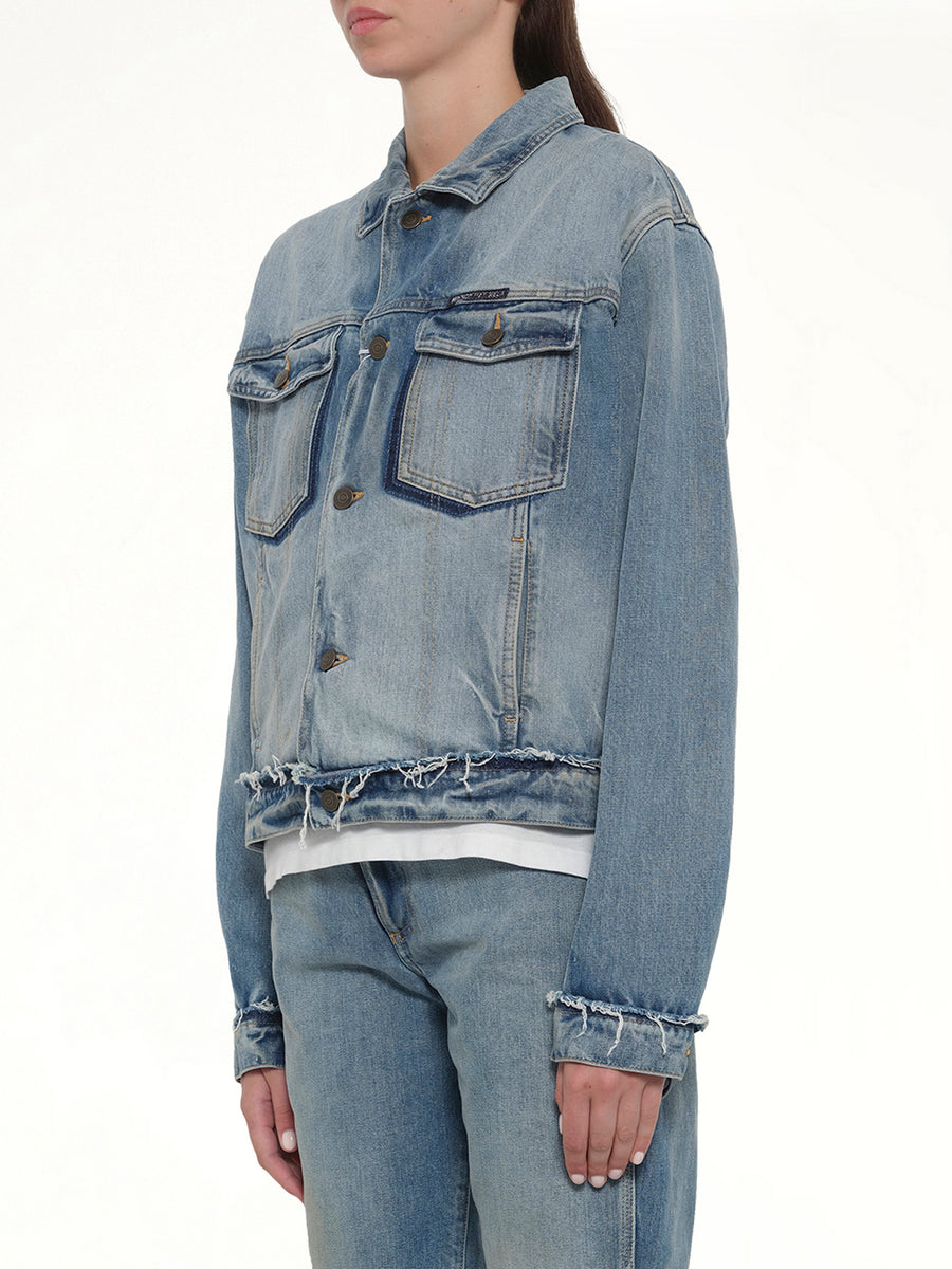 Denim Jacket in Light Blue Indigo