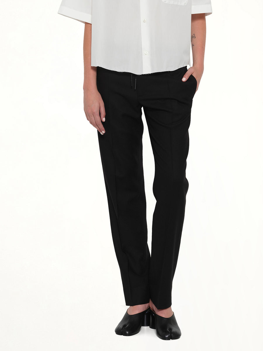 Wool Flannel Pants in Black