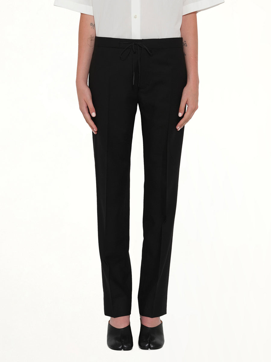 Wool Flannel Pants in Black