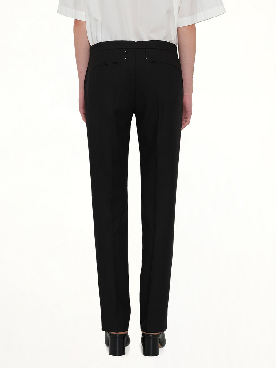 Wool Flannel Pants in Black