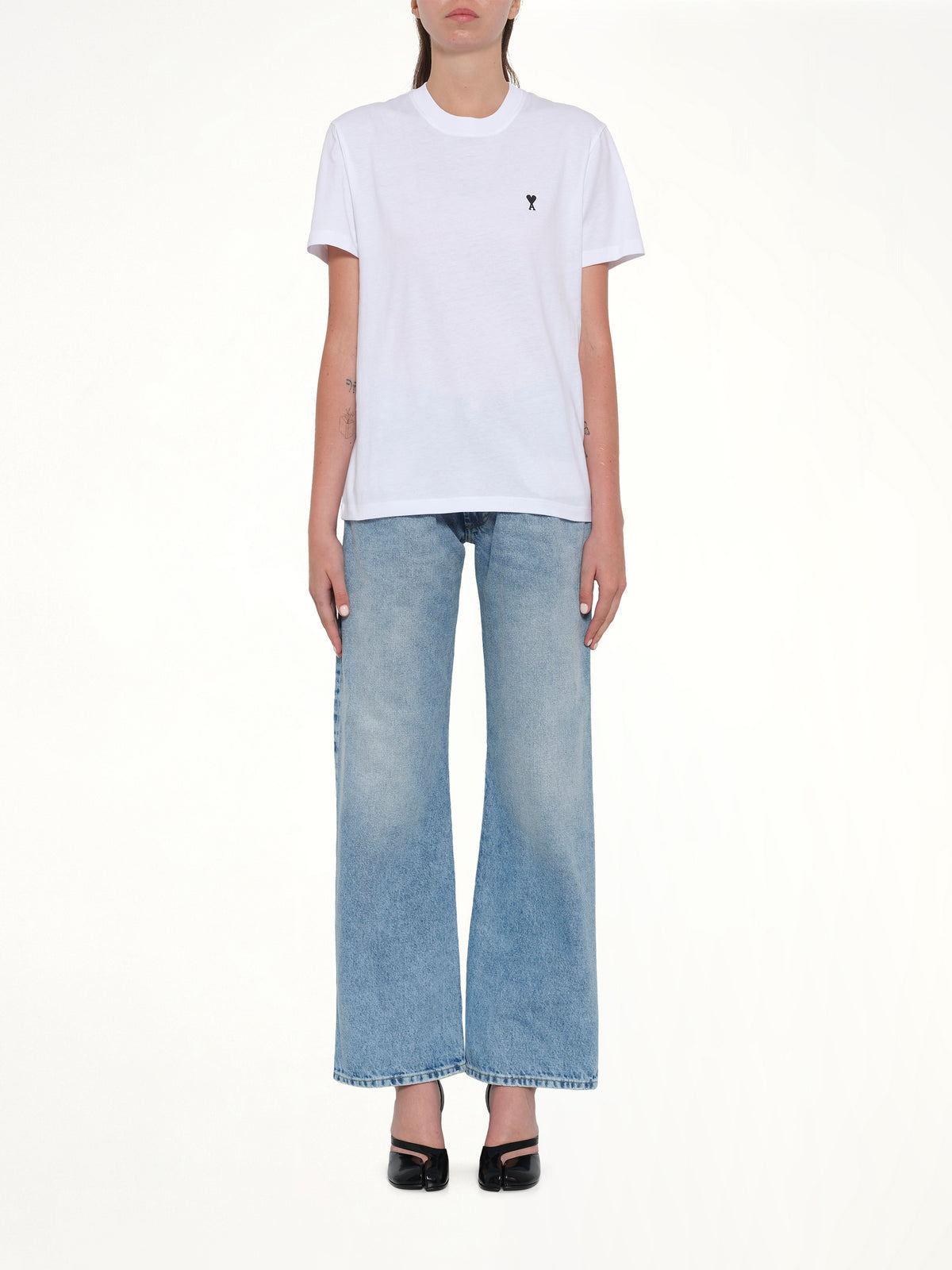 Contrasted Ami De Coeur T-Shirt in White