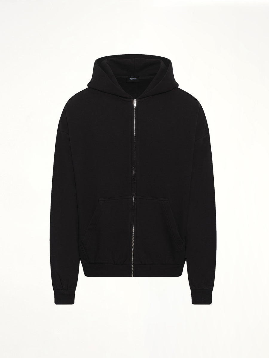 Logo Zip-Up Hoodie in Black