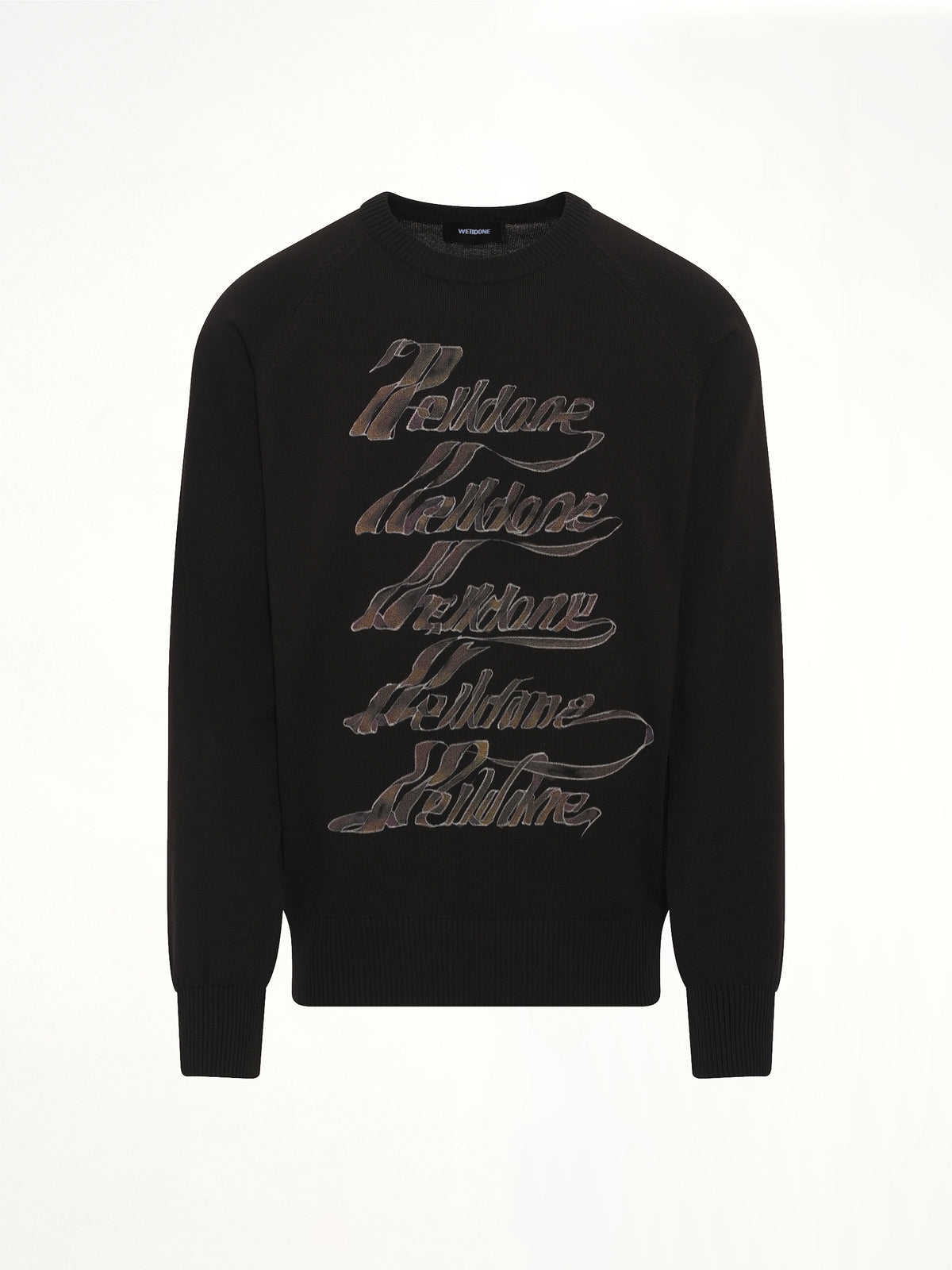 Multi Logo Print Sweater in Black