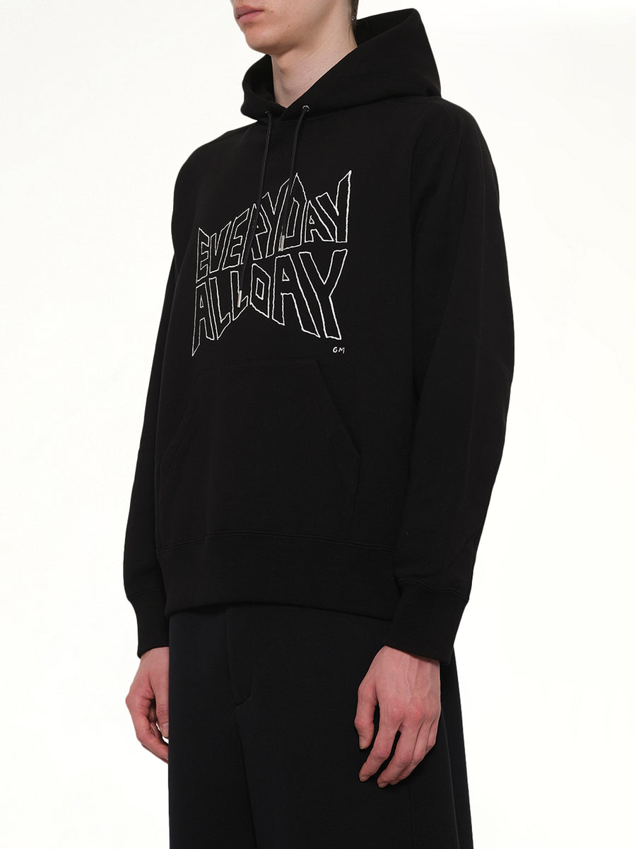 Geoff Sacai Print Hoodie in Black