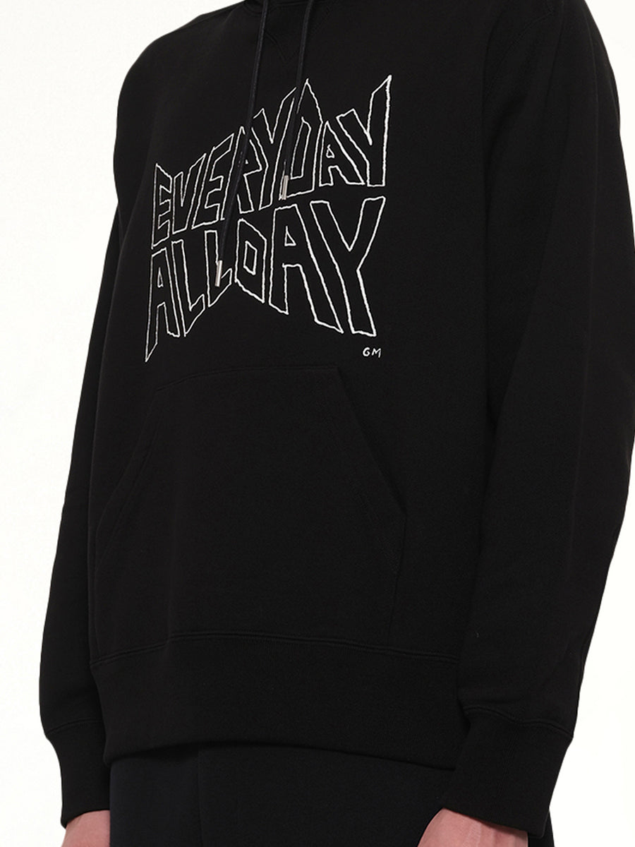 Geoff Sacai Print Hoodie in Black