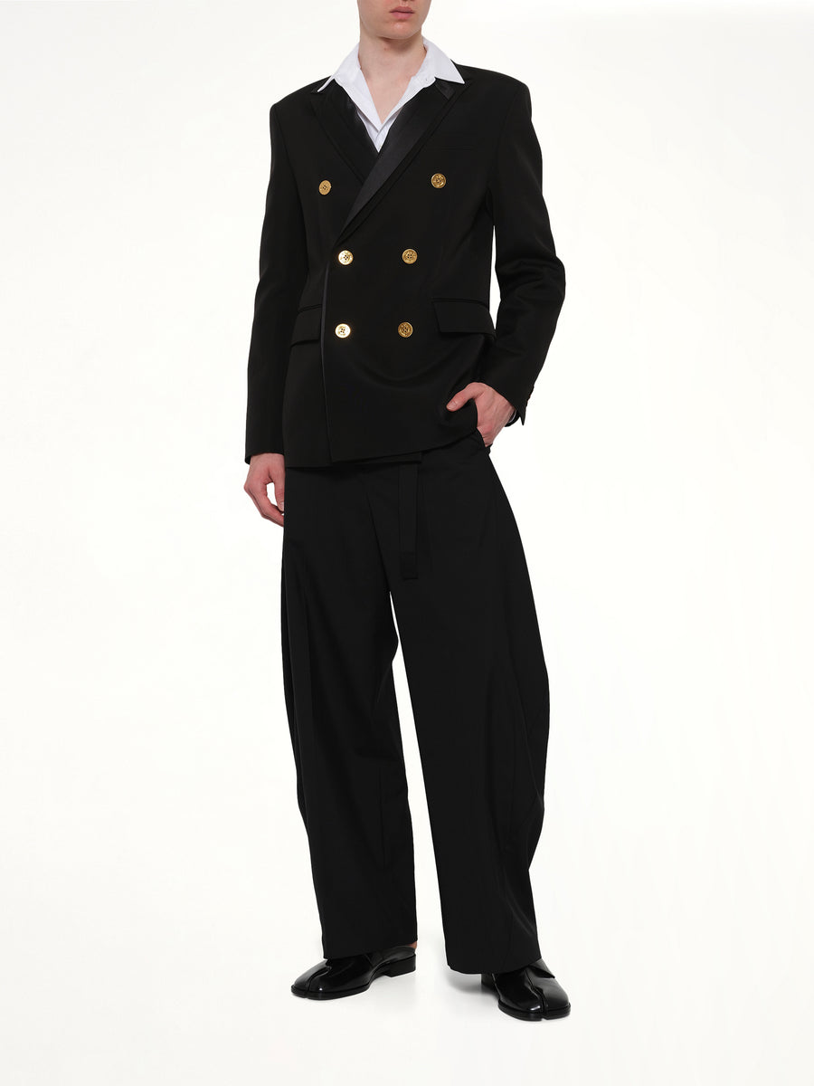 Double-Faced Silk Cotton Jacket in Black