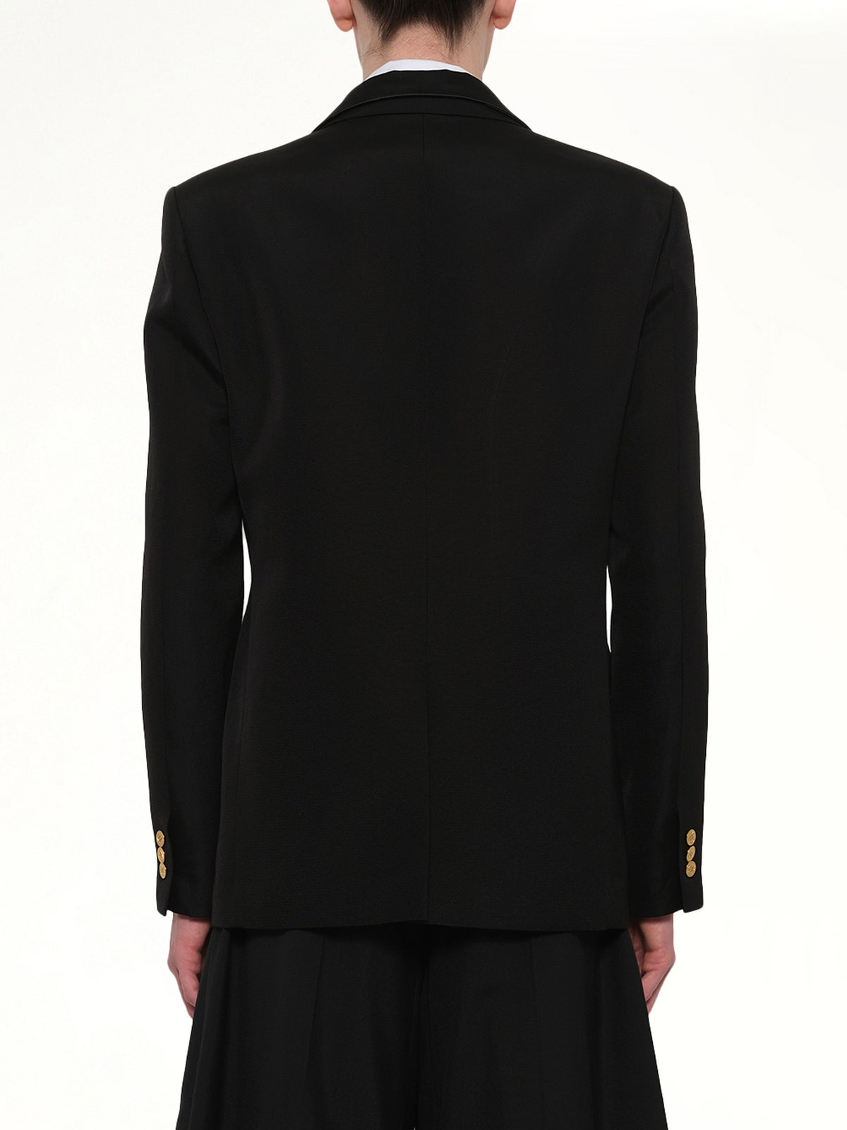 Double-Faced Silk Cotton Jacket in Black