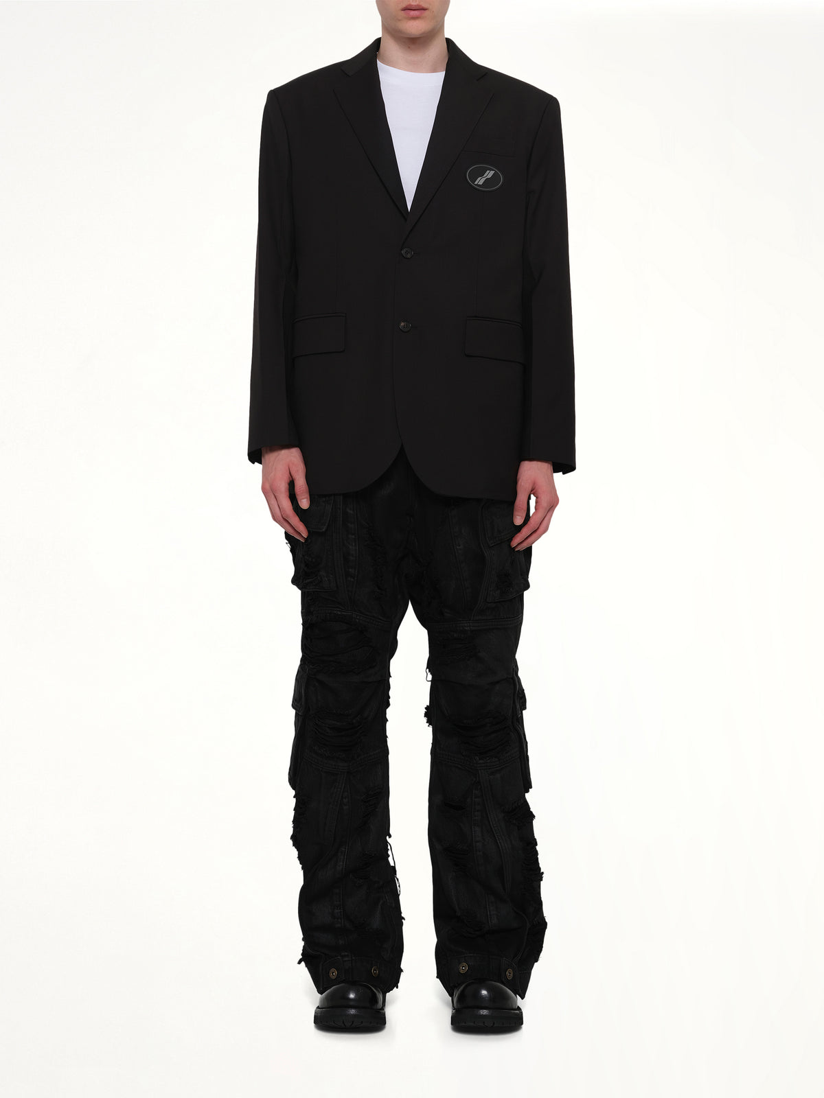 Oversized Suit Logo Blazer in Black