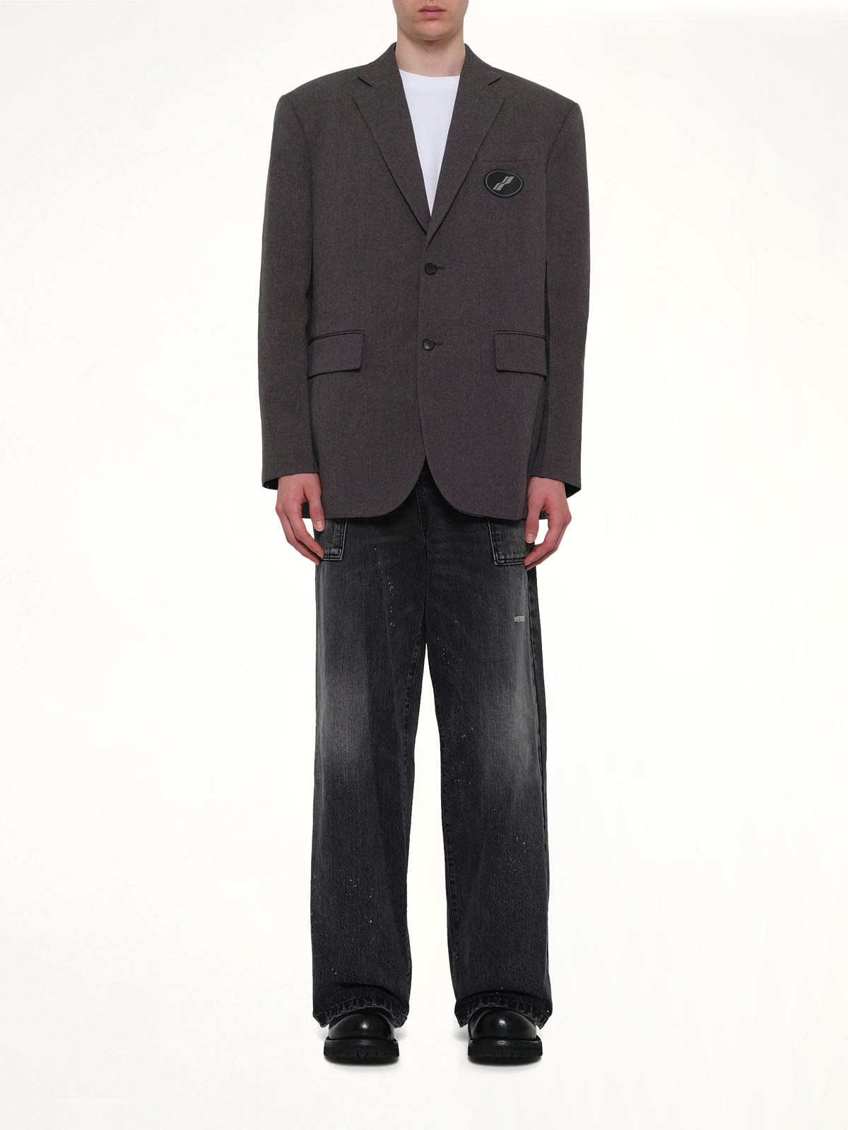 Oversized Suit Logo Blazer in Charcoal