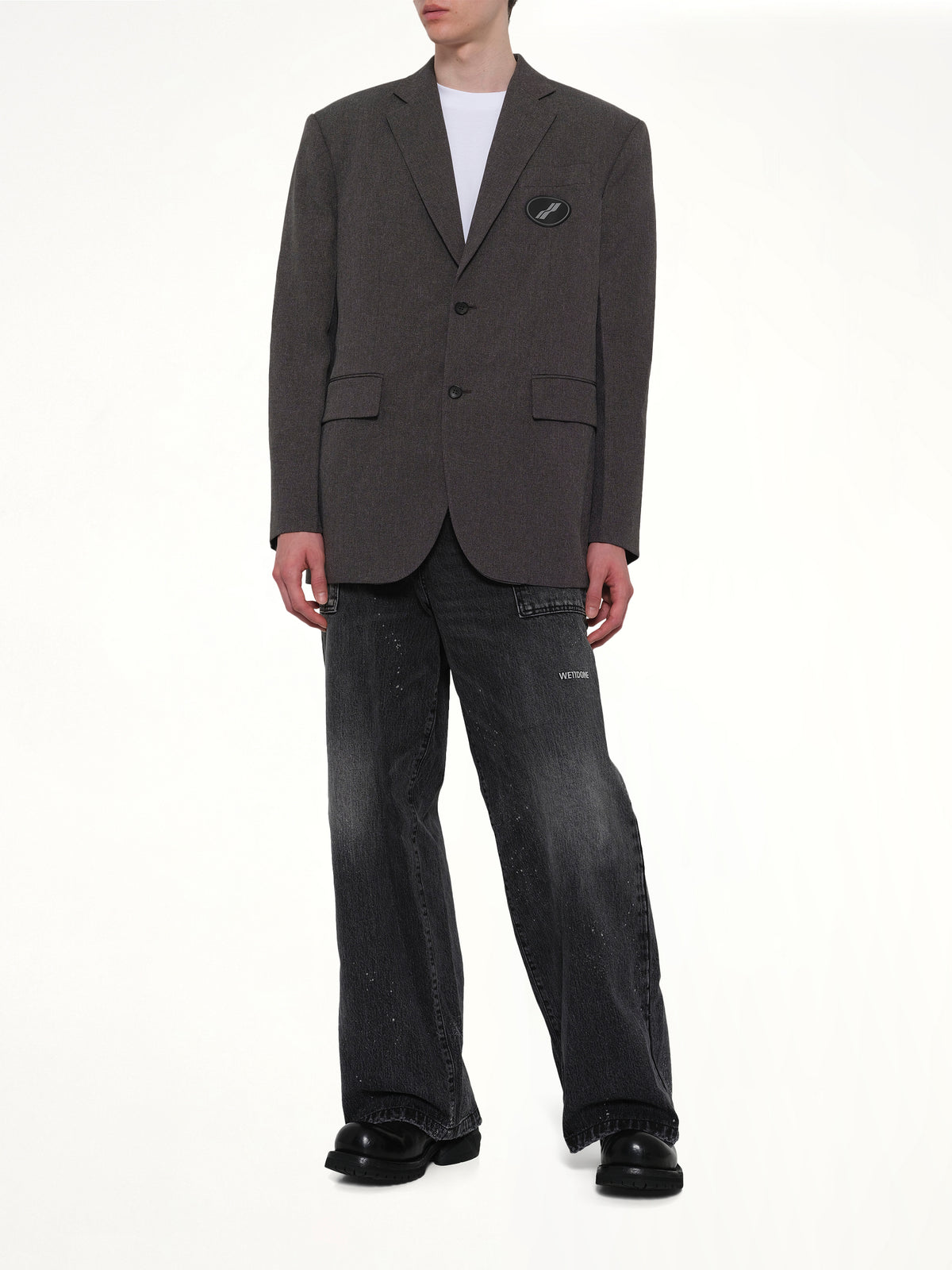 Oversized Suit Logo Blazer in Charcoal