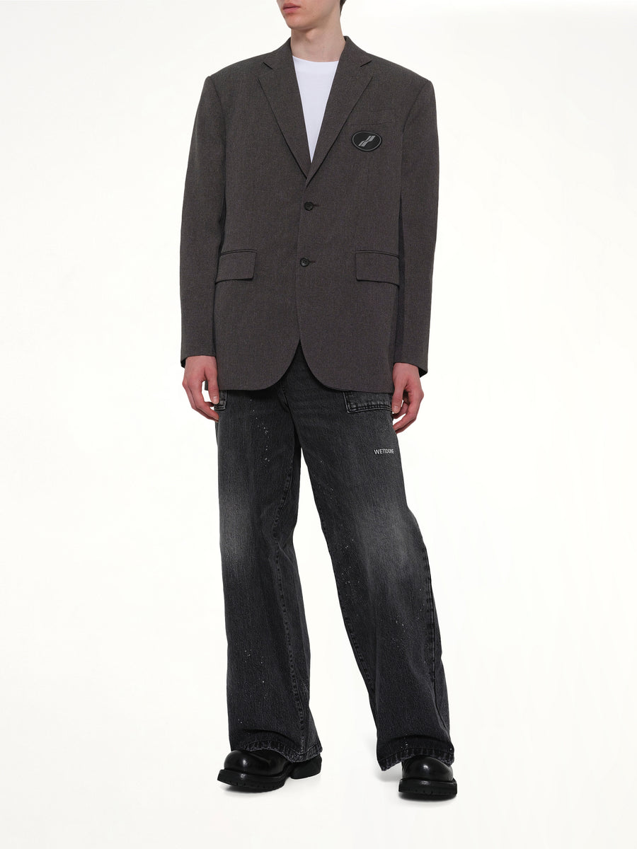 Oversized Suit Logo Blazer in Charcoal
