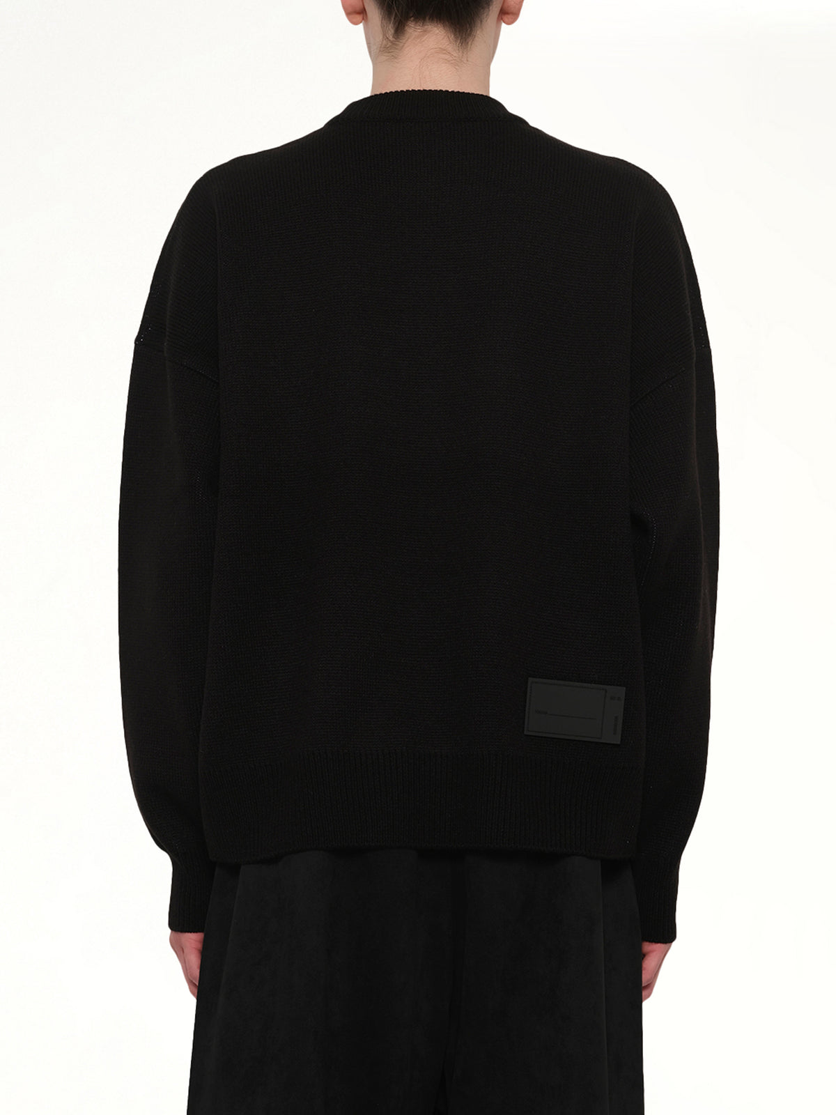 Logo Jacquard Intarsia Sweater in Black