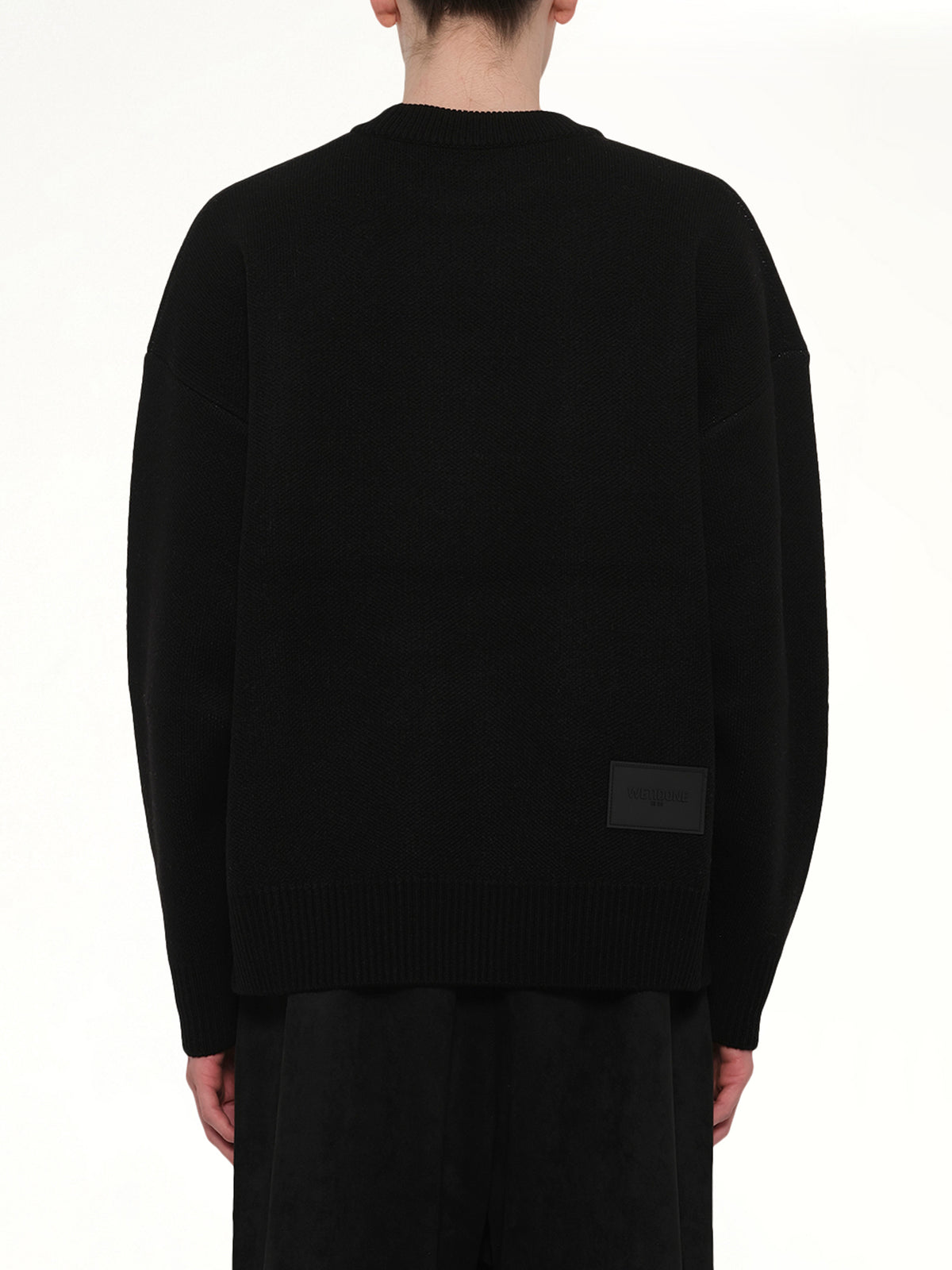Logo Pile Knit Sweater in Black