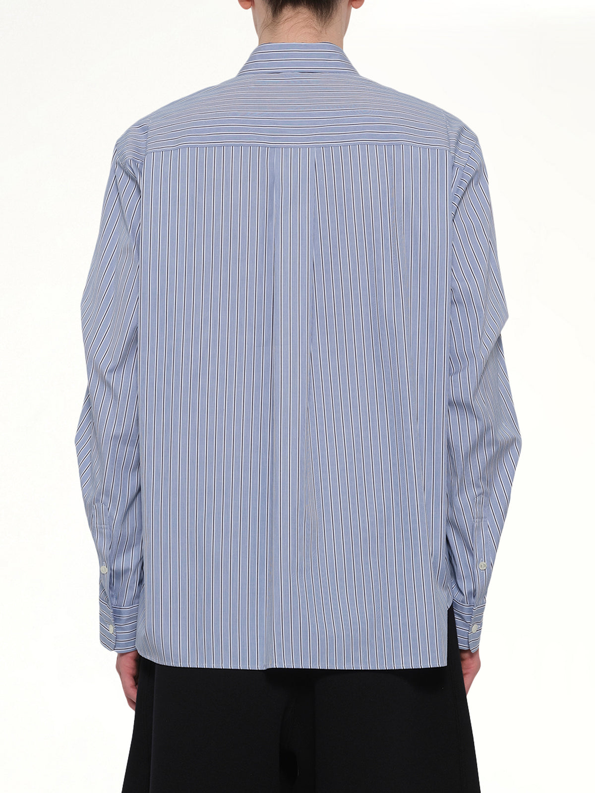 Poplin Shirt in Light Blue Stripe