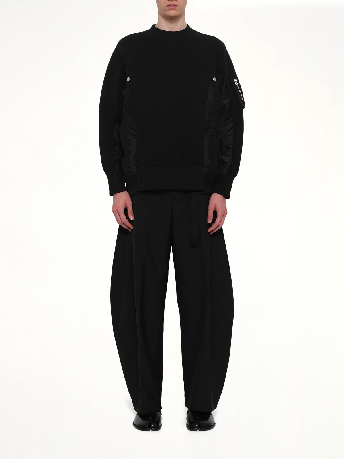 Sponge Sweat x Nylon Twill Pullover in Black
