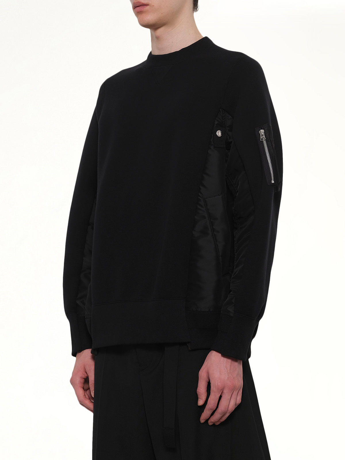 Sponge Sweat x Nylon Twill Pullover in Black