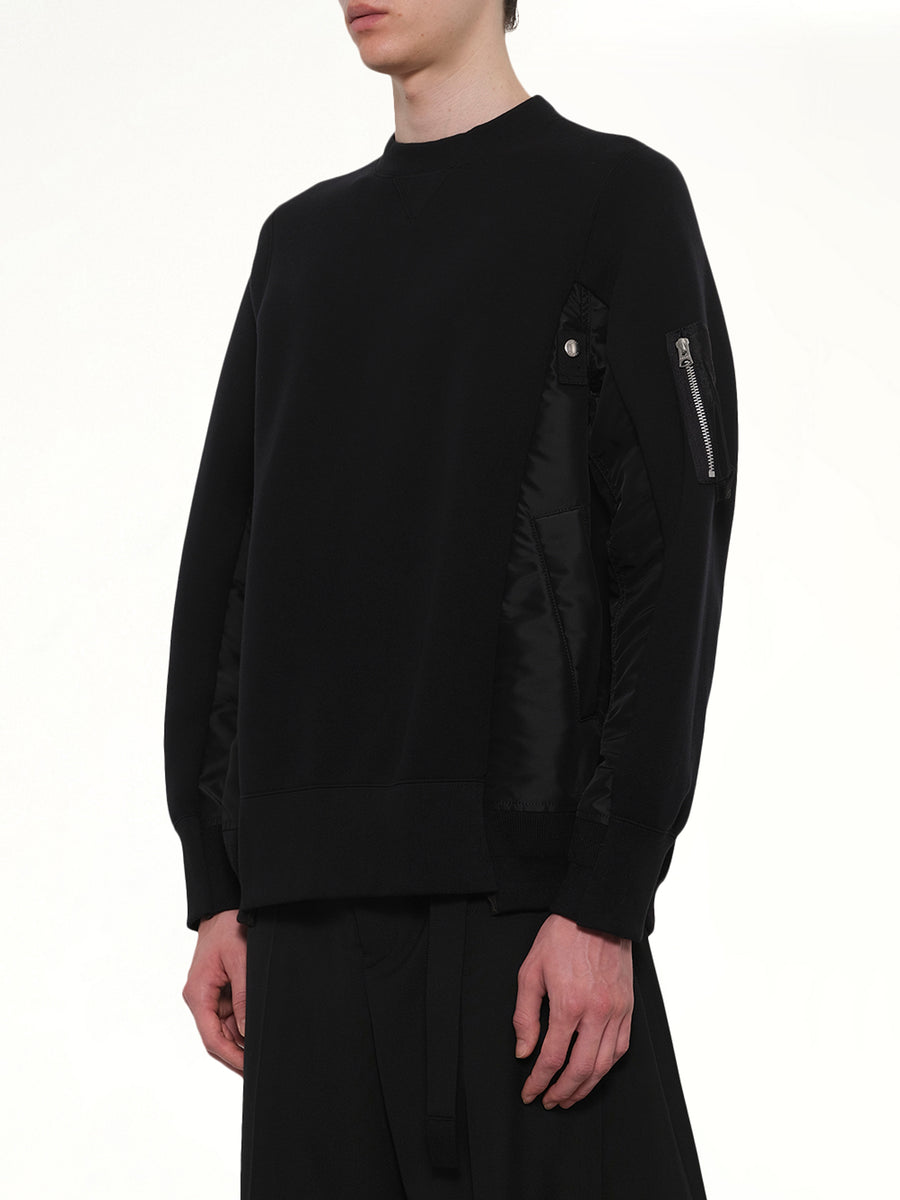 Sponge Sweat x Nylon Twill Pullover in Black