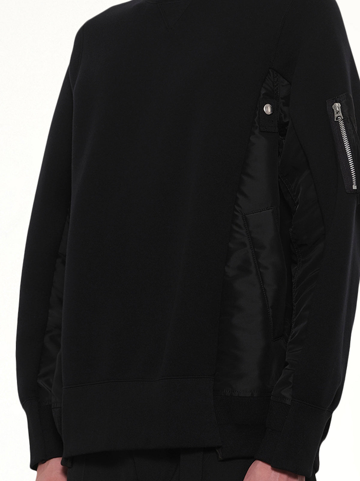 Sponge Sweat x Nylon Twill Pullover in Black