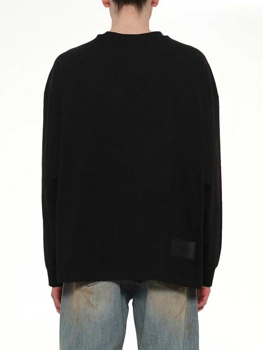 Multi Logo Long Sleeve T-Shirt in Black