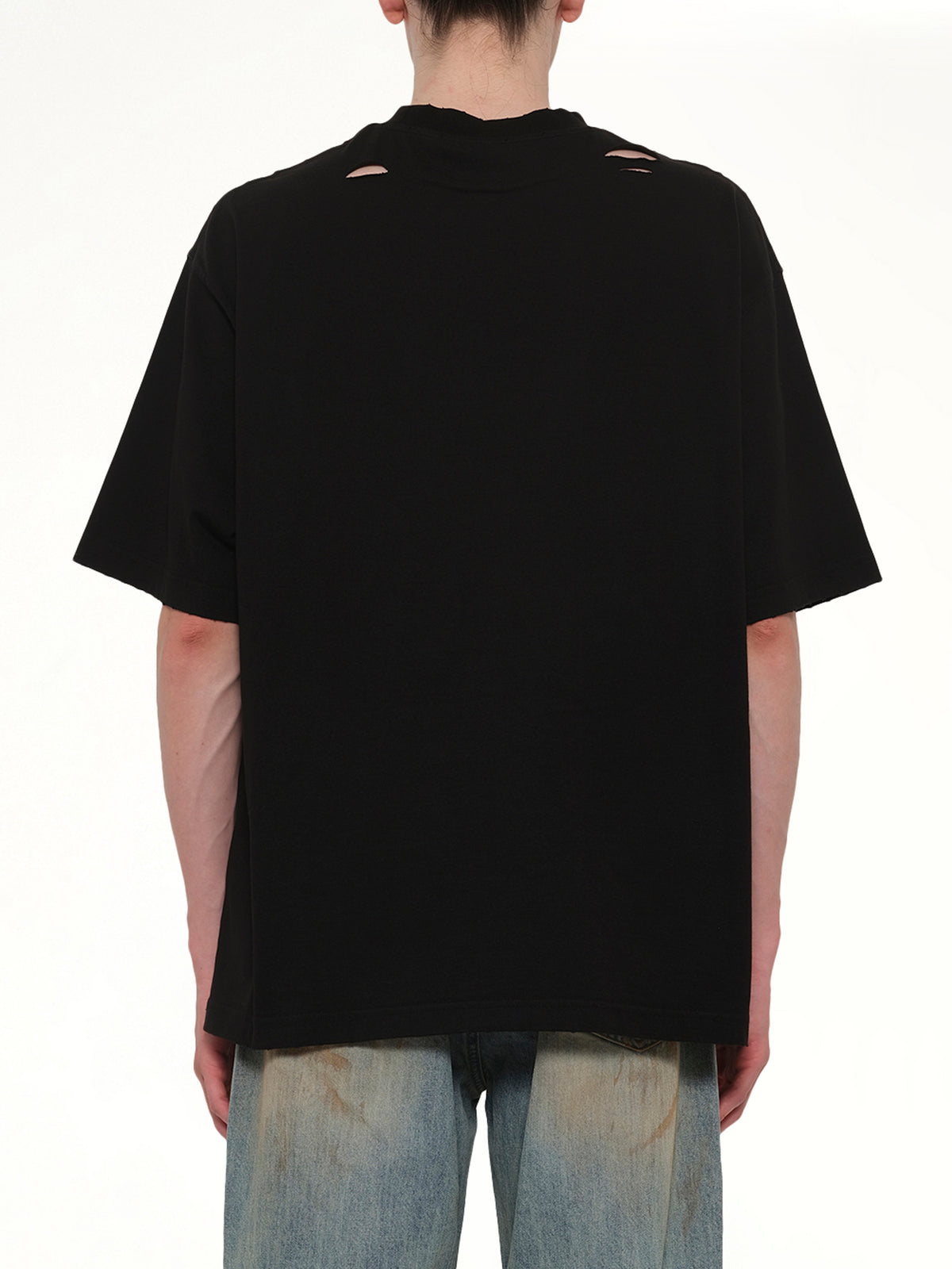 Destroyed Reverse Logo T-Shirt in Black