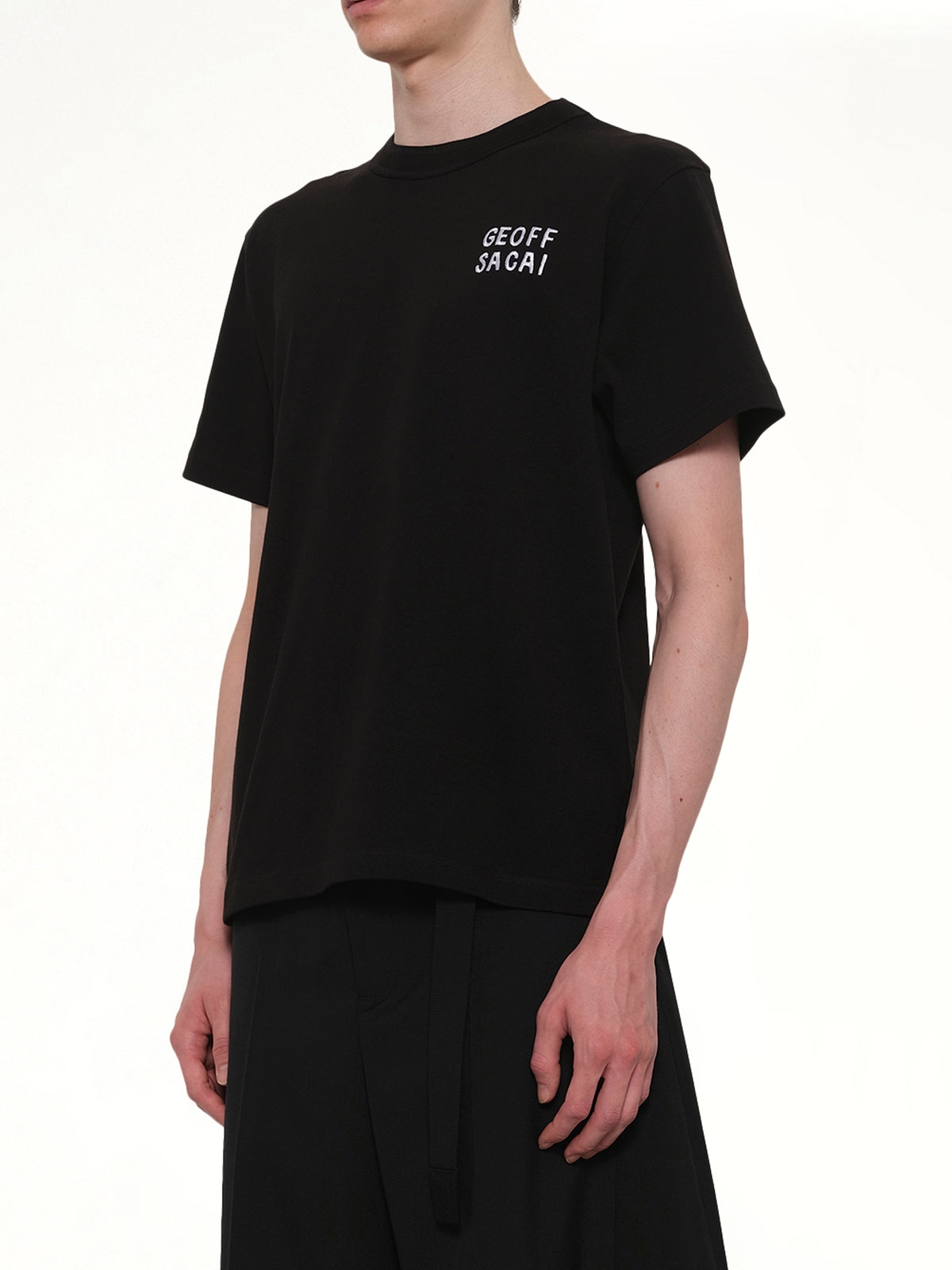 Geoff Sacai Embroidery T-Shirt in Black