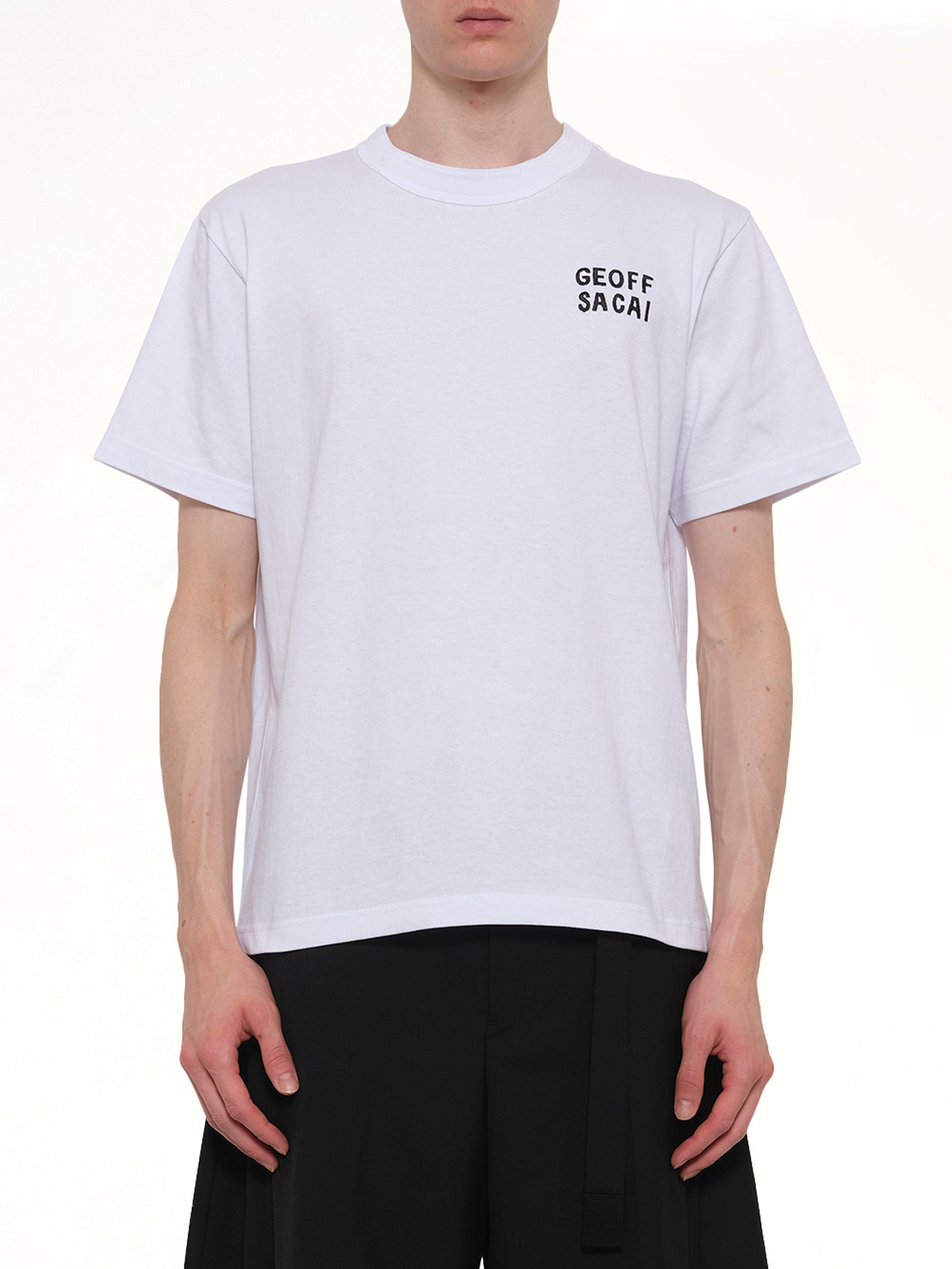 Geoff Sacai Embroidery T-Shirt in White