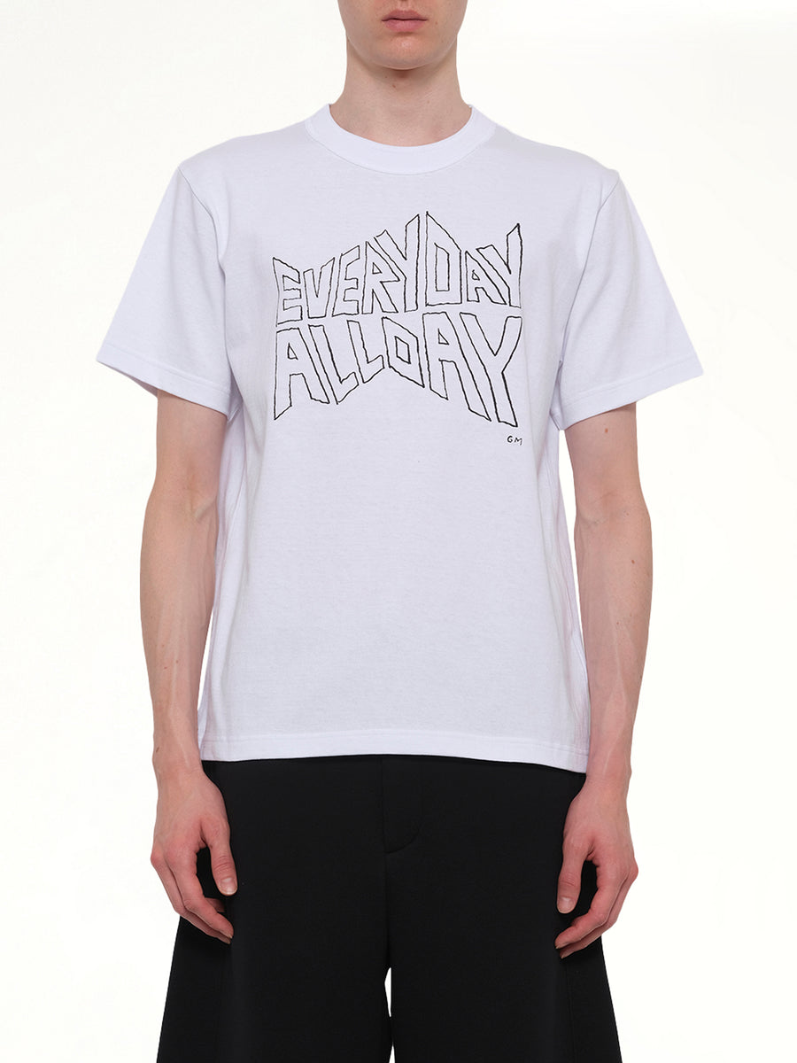 Geoff Sacai Print T-Shirt in White