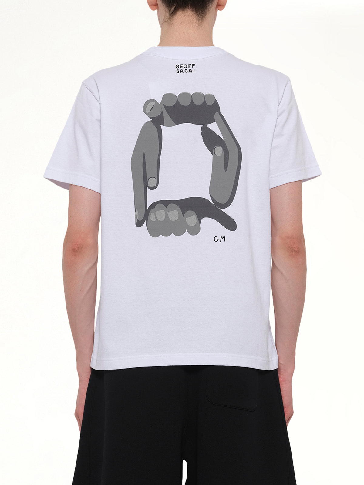 Geoff Sacai Print T-Shirt in White