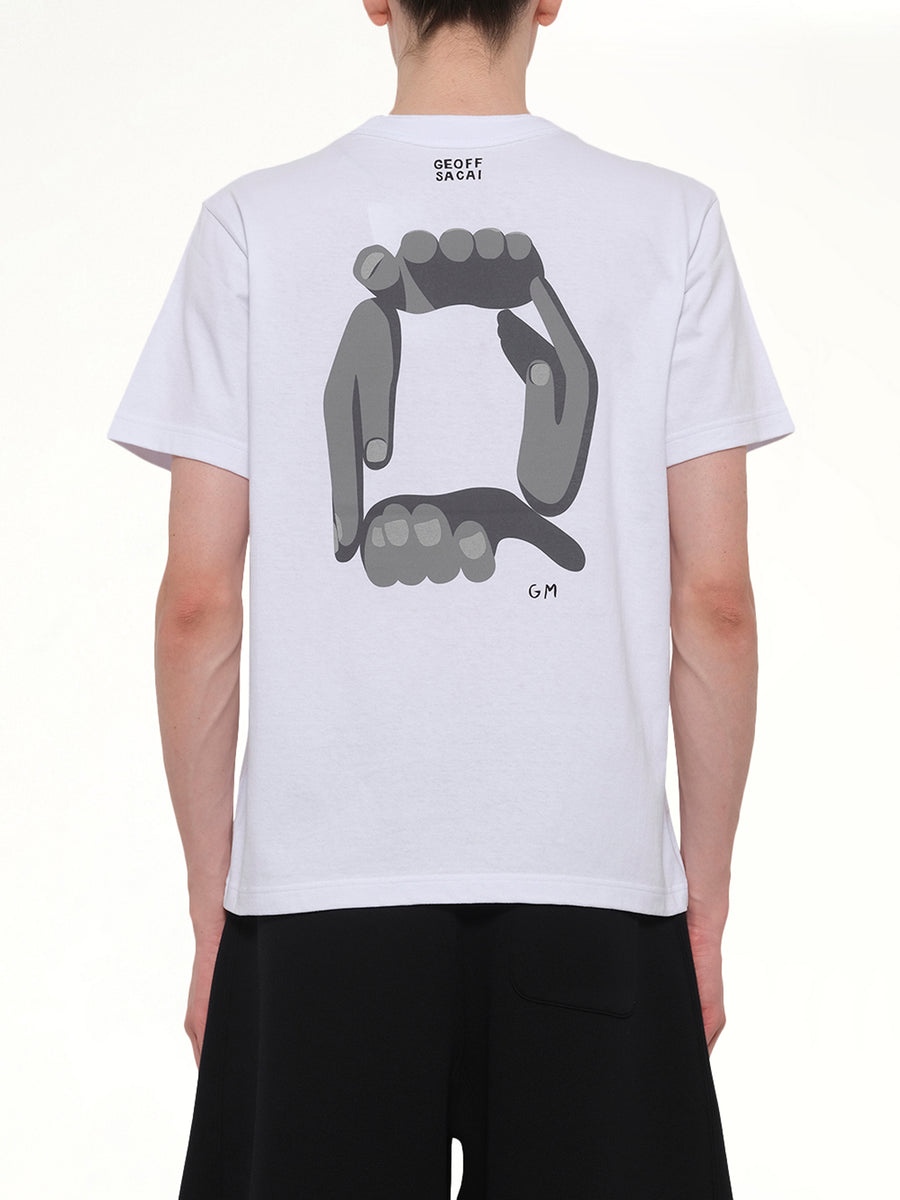 Geoff Sacai Print T-Shirt in White