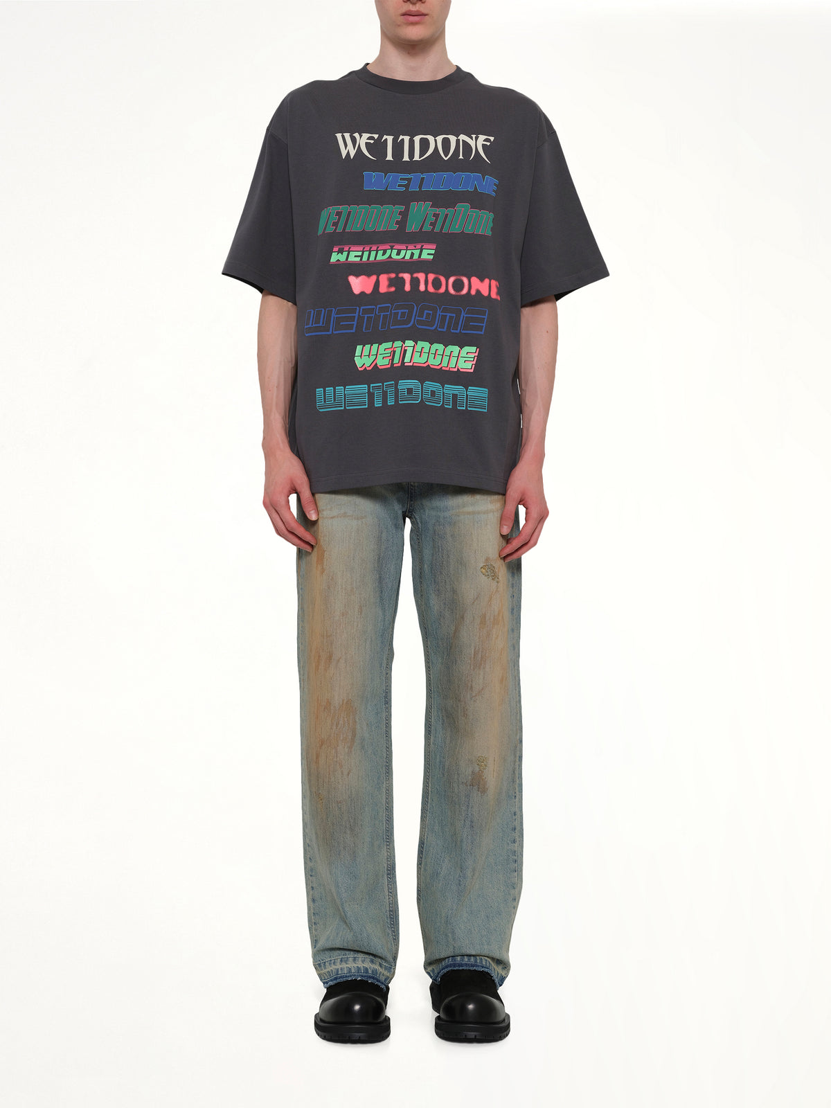 Multi Logo T-Shirt in Charcoal