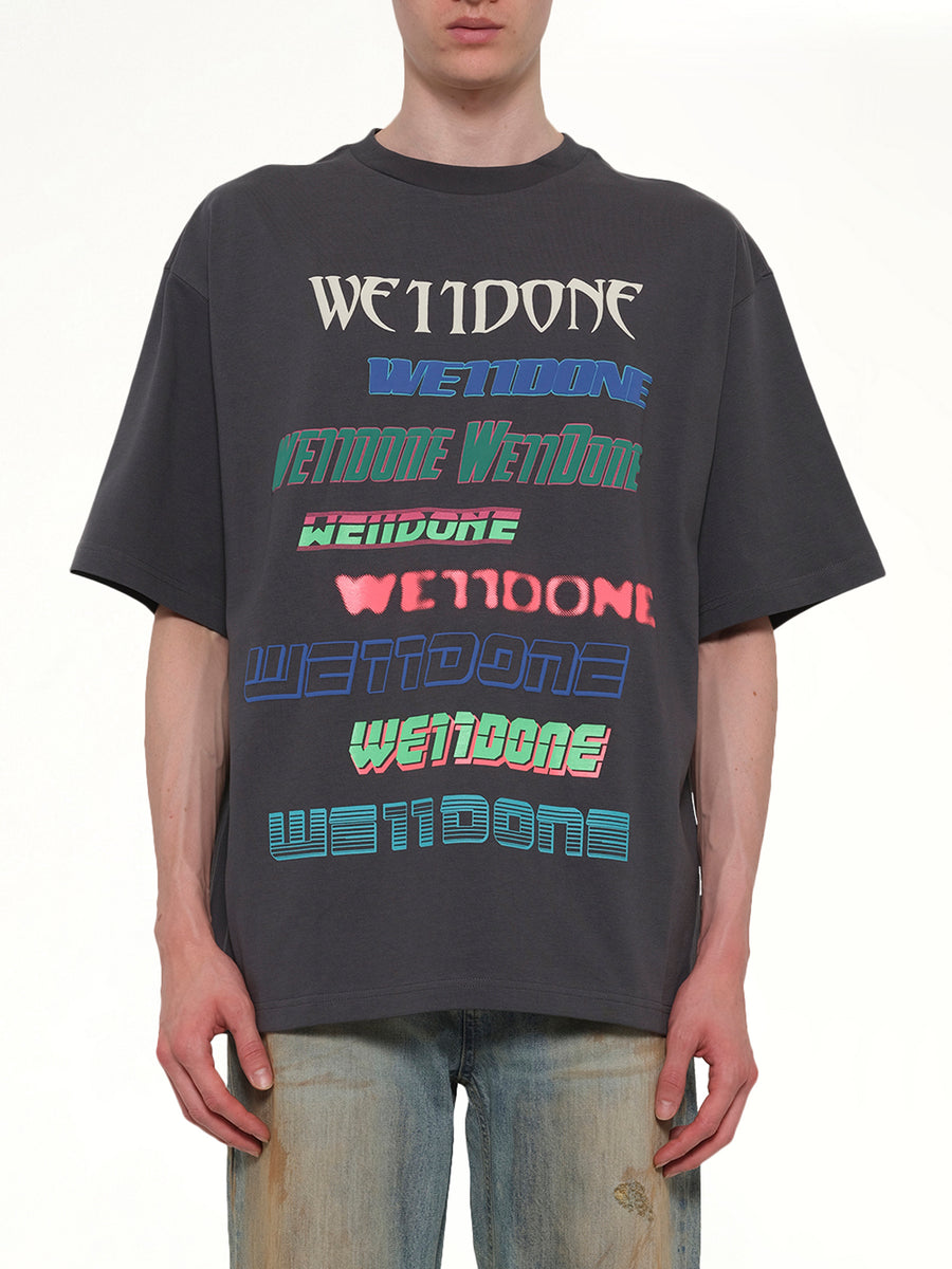 Multi Logo T-Shirt in Charcoal