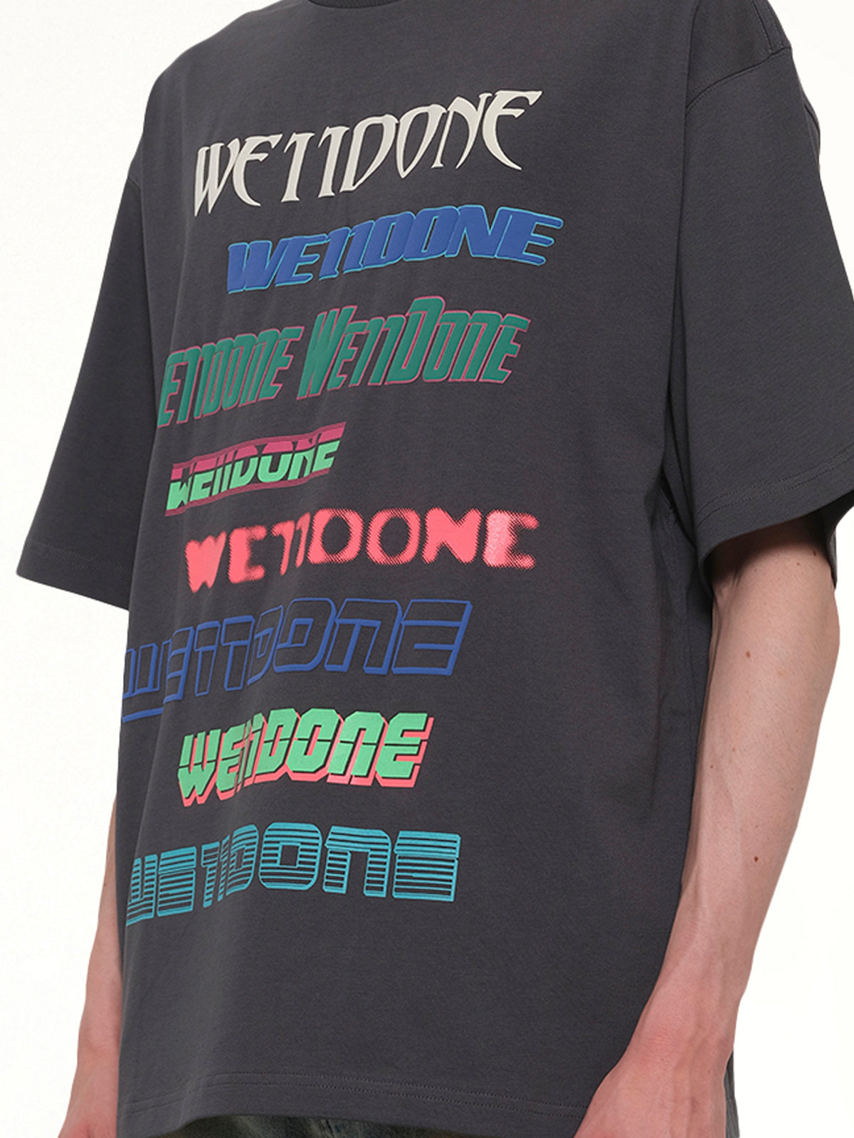 Multi Logo T-Shirt in Charcoal