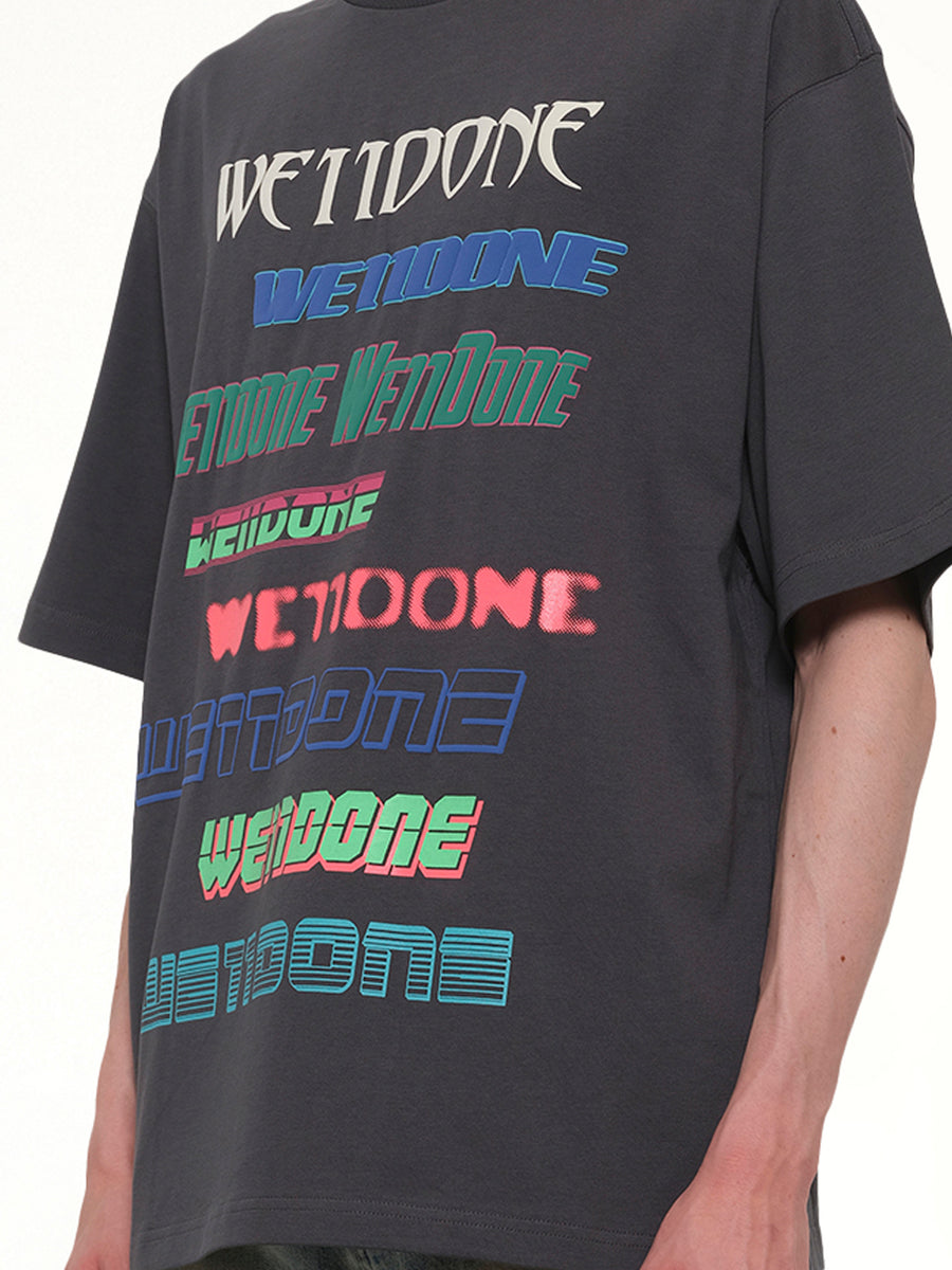 Multi Logo T-Shirt in Charcoal