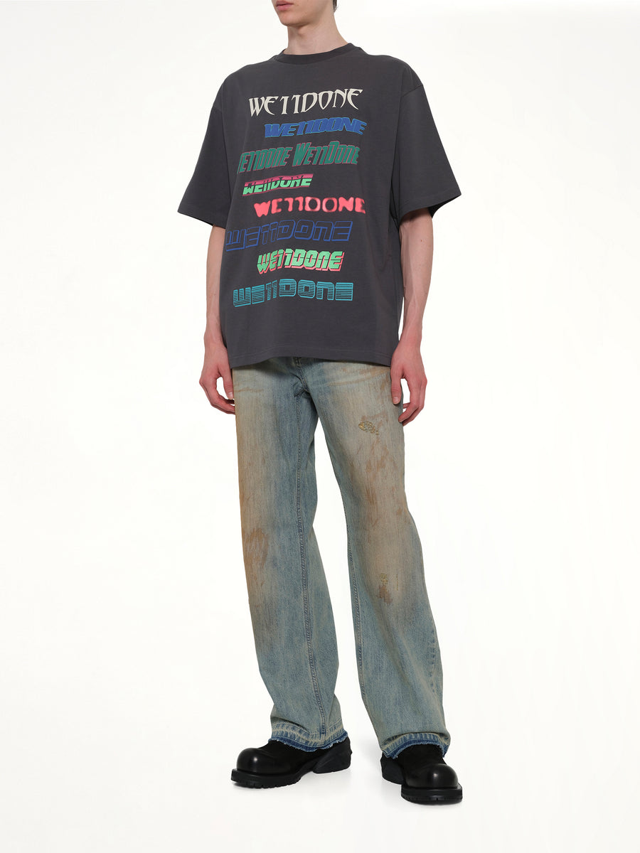 Multi Logo T-Shirt in Charcoal