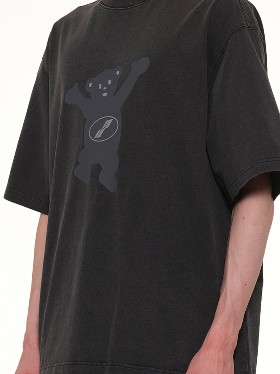 Teddy Logo T-Shirt in Charcoal