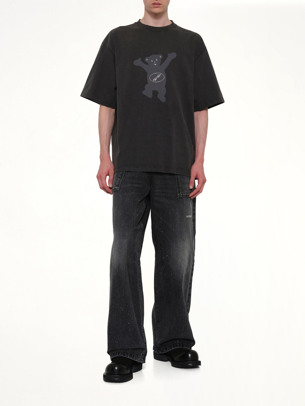 Teddy Logo T-Shirt in Charcoal