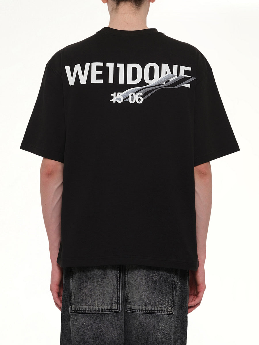 Wave Logo Short Sleeve T-Shirt in Black