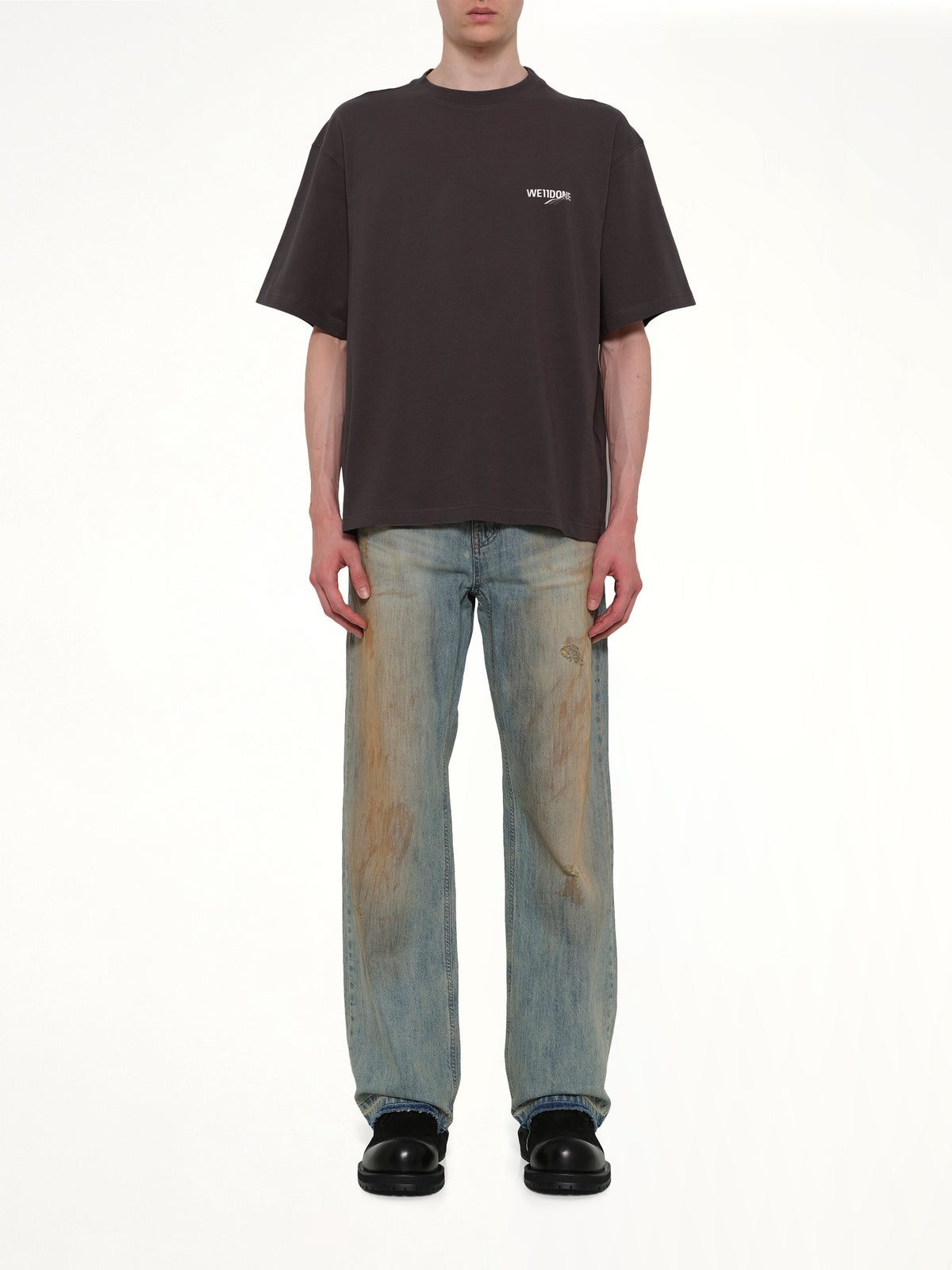Wave Logo Short Sleeve T-Shirt in Charcoal