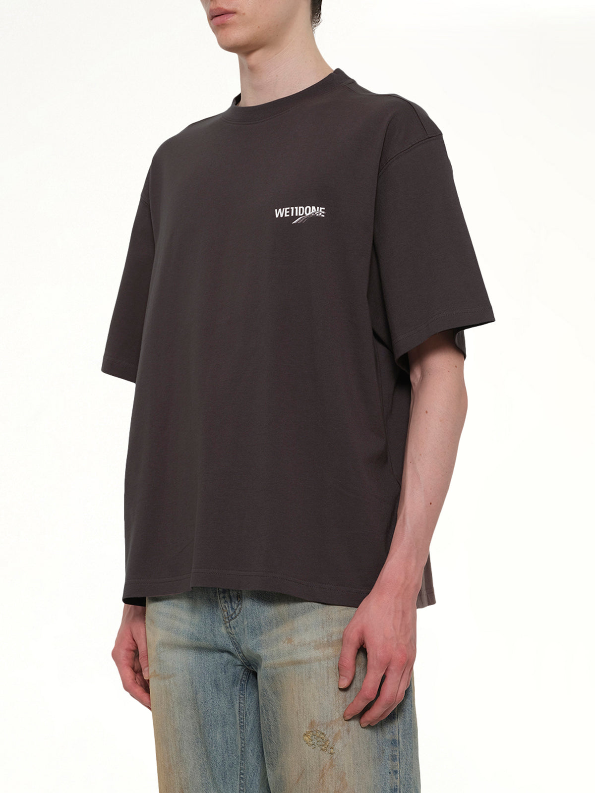 Wave Logo Short Sleeve T-Shirt in Charcoal