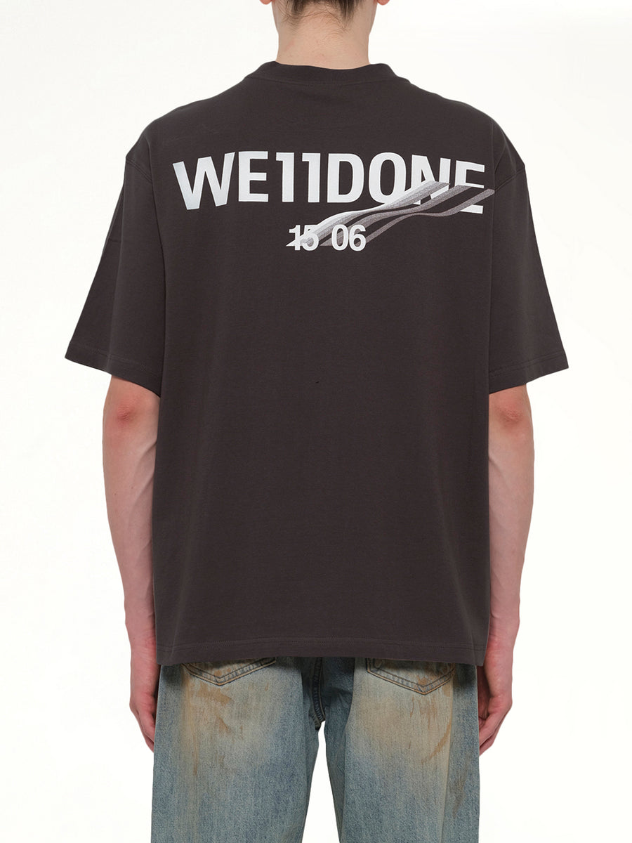 Wave Logo Short Sleeve T-Shirt in Charcoal