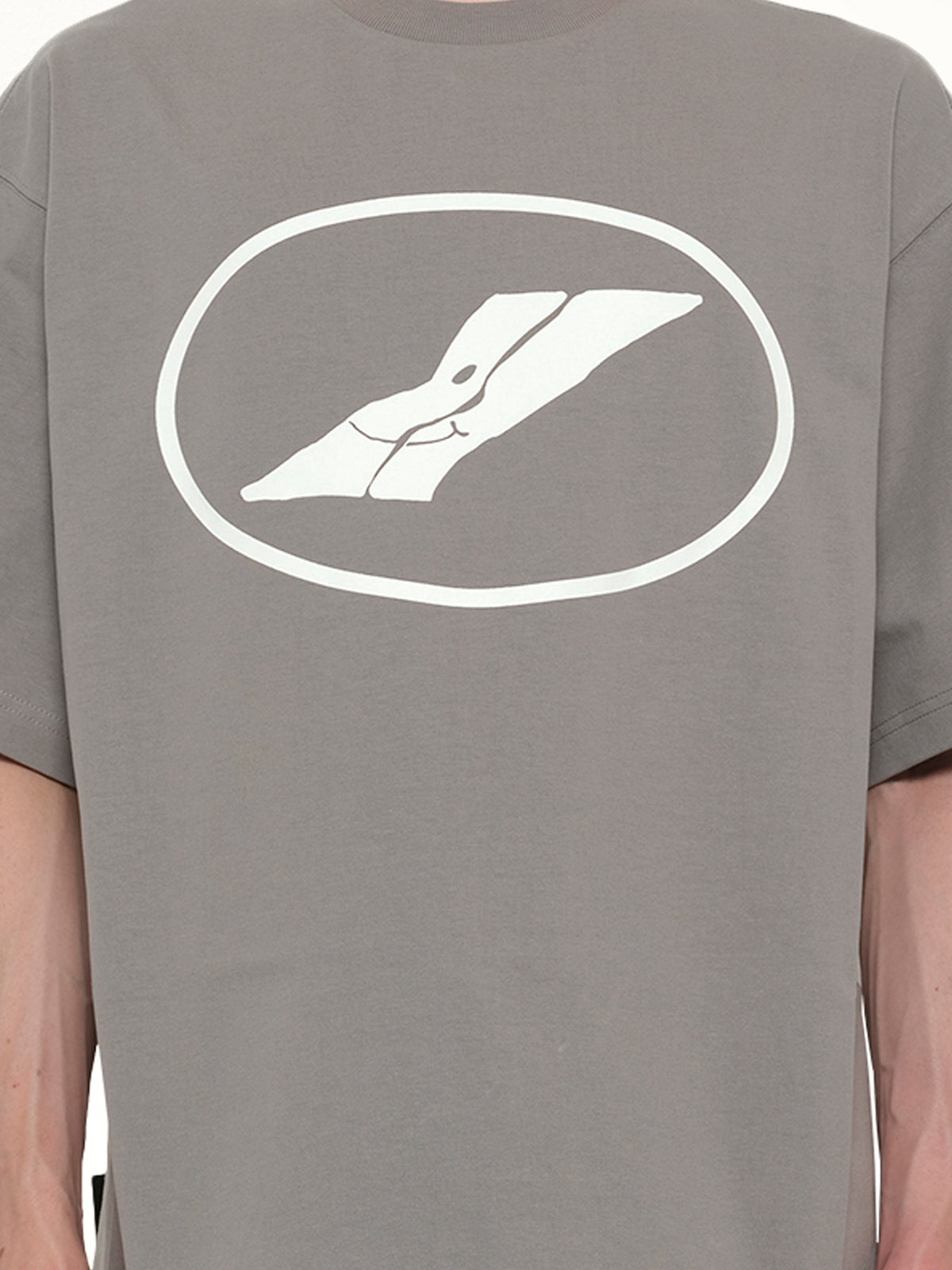 We11done Print T-Shirt in Grey