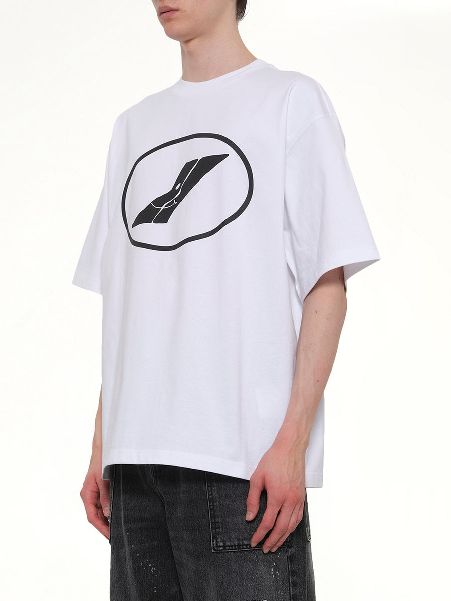 We11done Print T-Shirt in White
