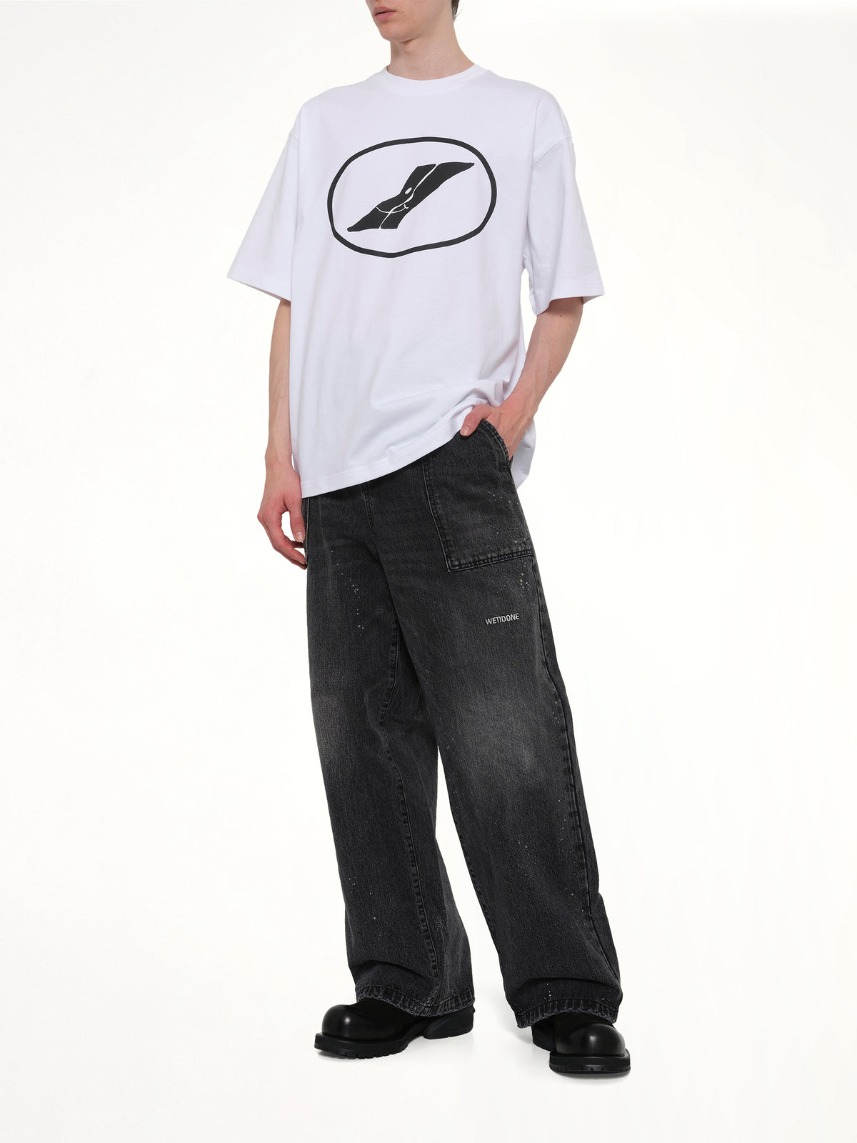 We11done Print T-Shirt in White