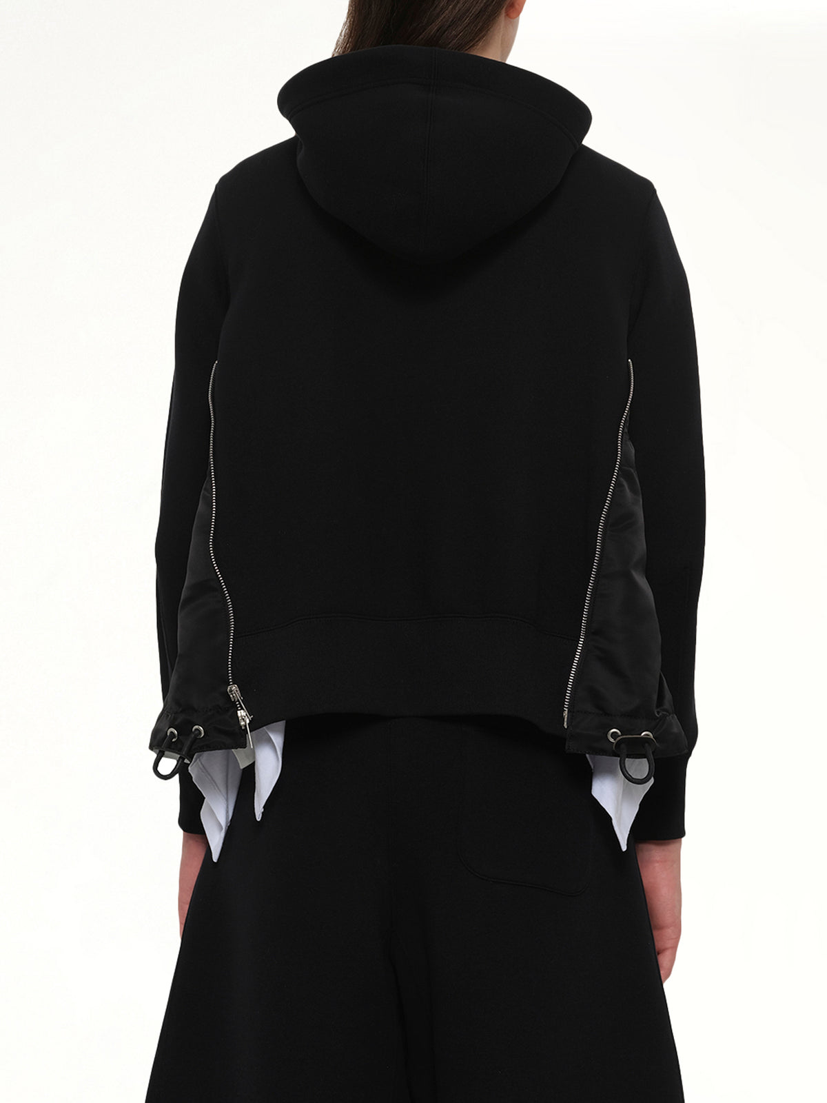 Sponge Sweat x Nylon Twill Hoodie in Black
