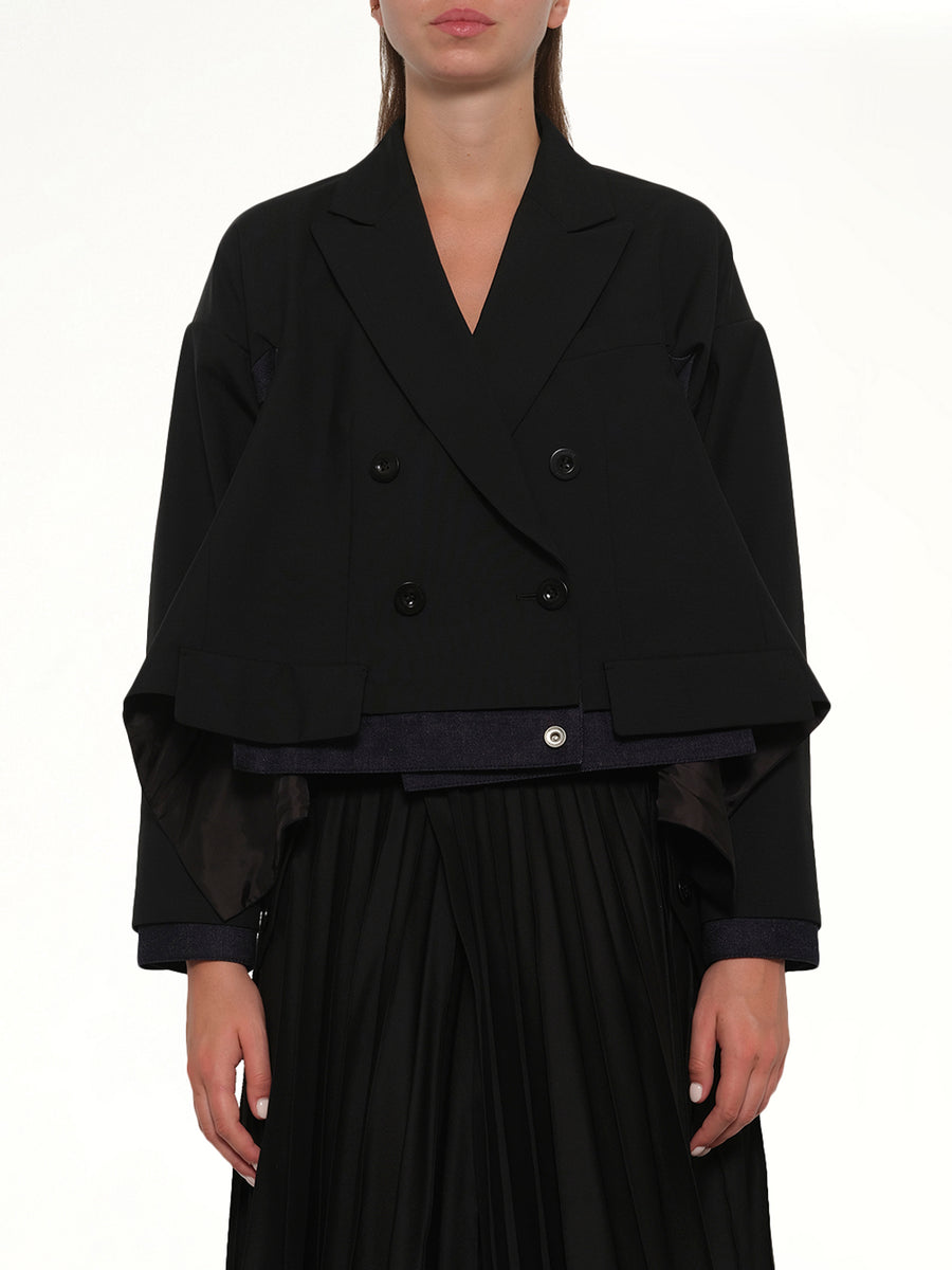 Suiting x Denim Jacket in Black/Indigo