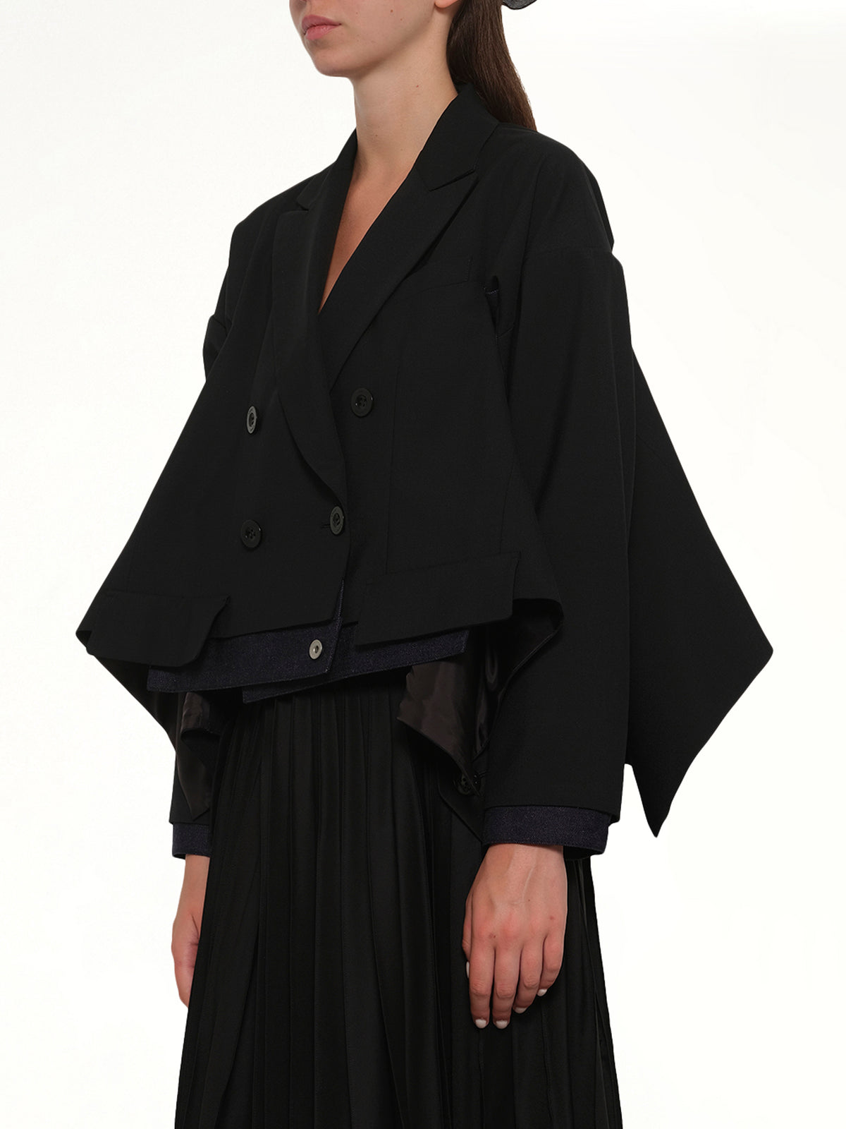 Suiting x Denim Jacket in Black/Indigo