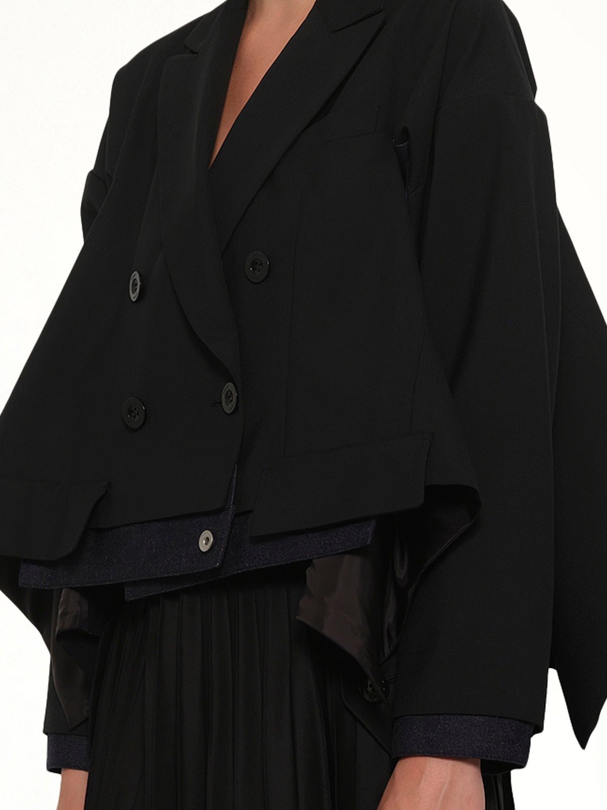 Suiting x Denim Jacket in Black/Indigo