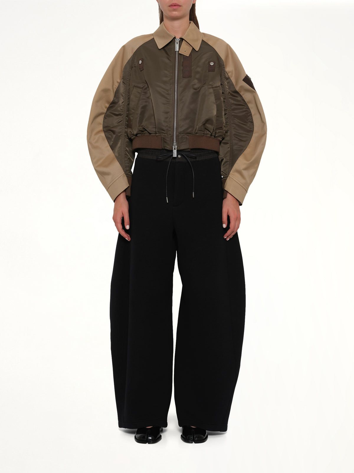 Cotton Chino x Nylon Twill Blouson in Khaki/Beige