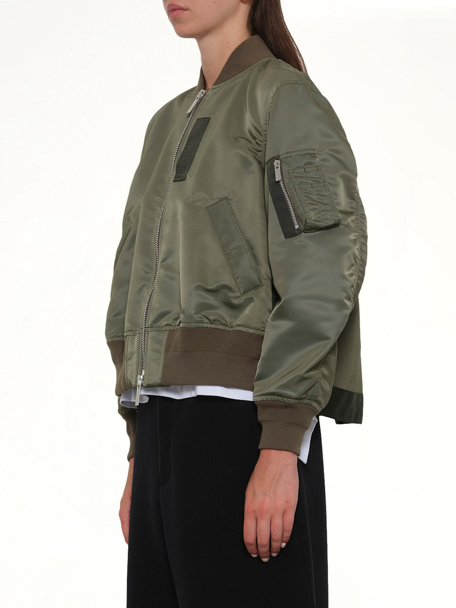 Nylon Twill Blouson in Khaki