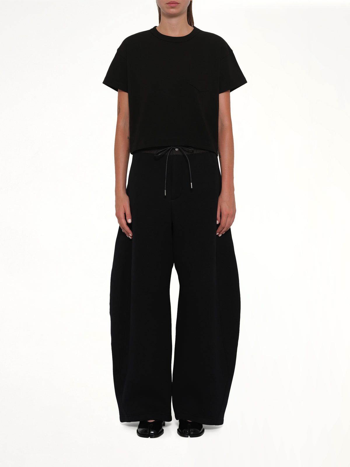 S Cotton Jersey T-Shirt in Black